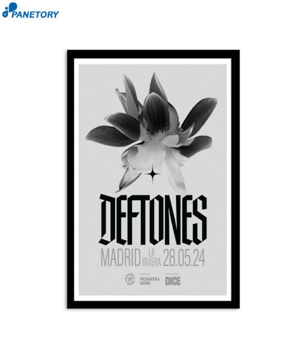 Madrid Spain May 28 2024 Deftones Tour Poster