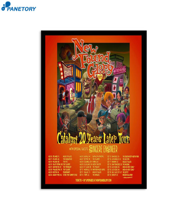 New Found Glory 2024 Catalyst 20 Years Later Tour Poster