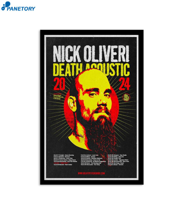Nick Oliveri Death Acoustic Tour 2024 Poster