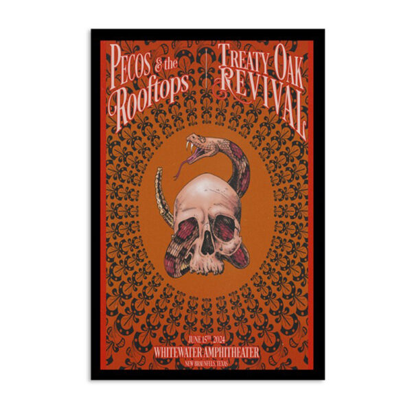 Pecos & The Rooftops New Braunfels Tx June 15 2024 Whitewater Amphitheater Poster