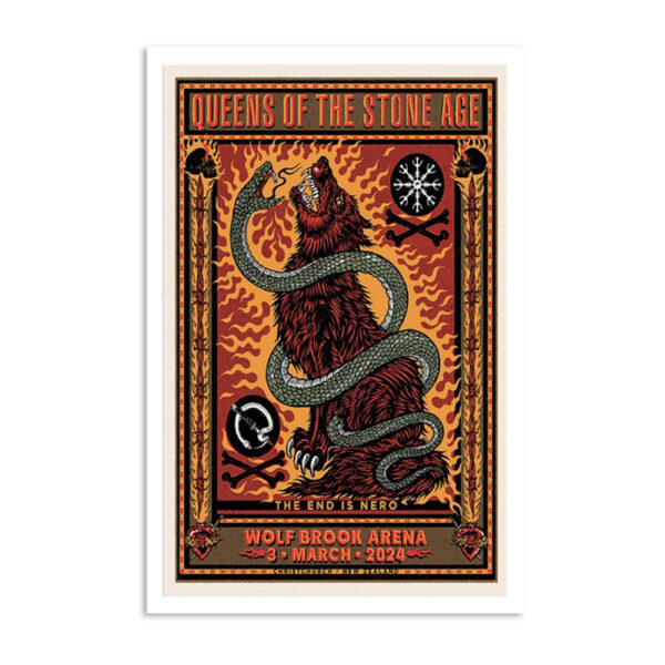 Queens Of The Stone Age Wolf Brook Arena Christchurch Nz March 3 2024 Poster