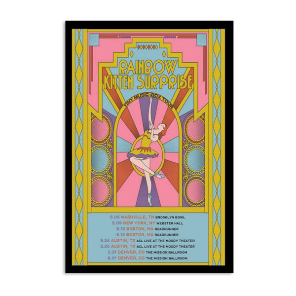 Rainbow Kitten Surprise Tiny Music Box Tour 2024 Poster