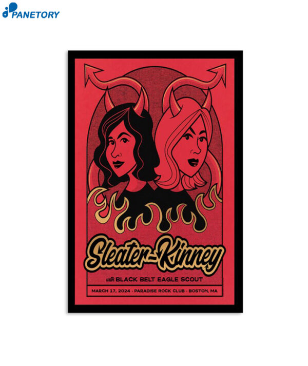 Sleater-Kinney Tour 2024 Boston Ma Poster