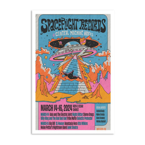Spaceflight Records Central Machine Works Austin Tx March 14-16 2024 Poster