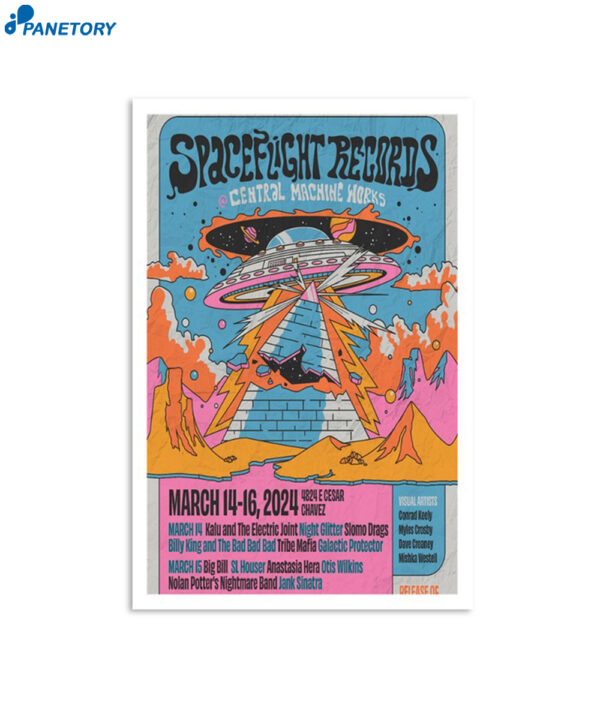 Spaceflight Records Central Machine Works Austin Tx March 14-16 2024 Poster