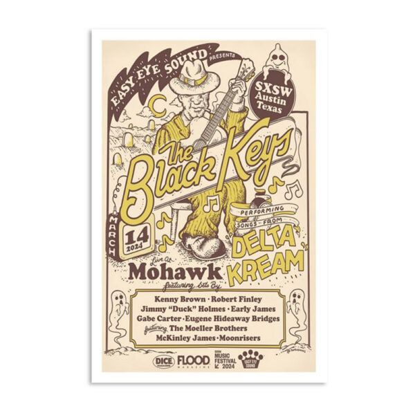The Black Keys Mohawk Outdoor Austin Tx March 14 2024 Poster