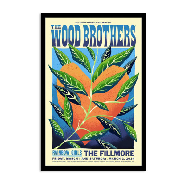 The Wood Brothers The Fillmore San Francisco Ca March 1 & 2 2024 Poster
