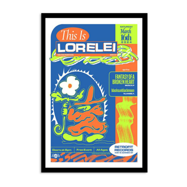 This Is Lorelei Brooklyn Ny March 16 2024 Tour Poster