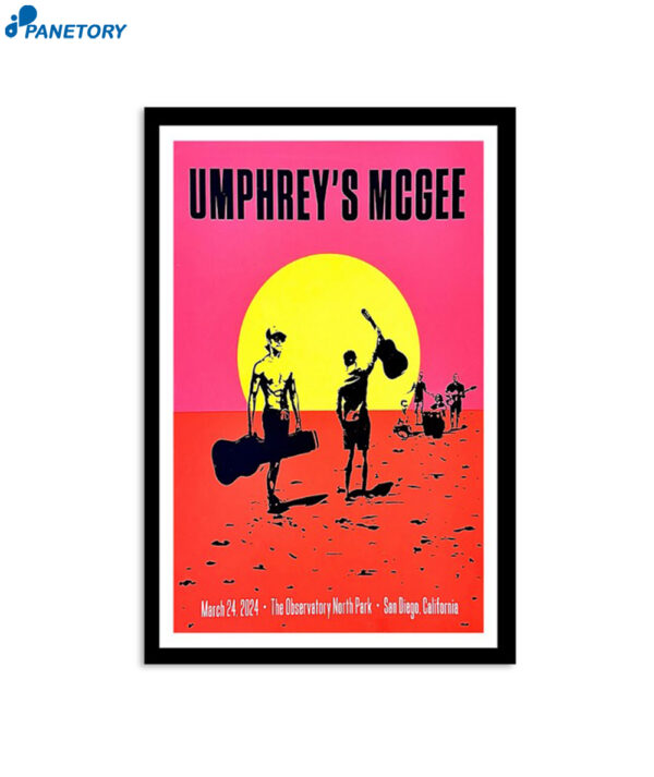 Umphrey's Mcgee The Observatory North Park San Diego Ca Mar 24 2024 Poster