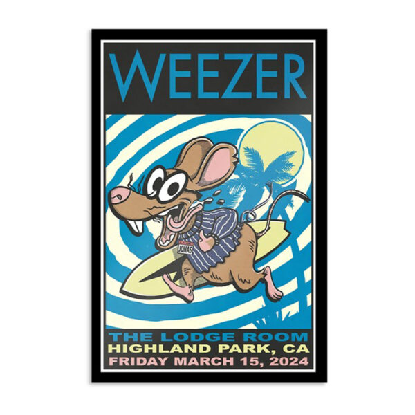 Weezer Los Angeles Ca March 15 2024 Tour Poster