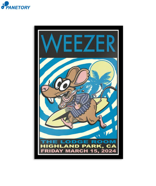 Weezer Los Angeles Ca March 15 2024 Tour Poster