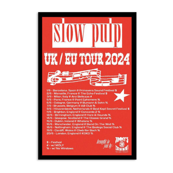 2024 Slow Pulp Uk Eu Tour Poster