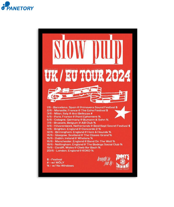 2024 Slow Pulp Uk Eu Tour Poster