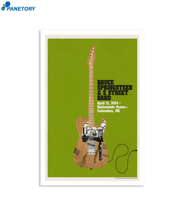 Bruce Springsteen & E Street Band Apr 21 2024 Nationwide Arena Poster