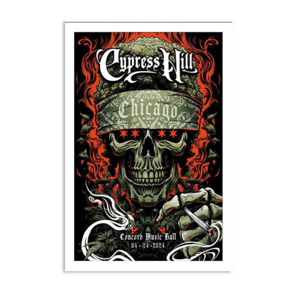 Cypress Hill Concord Music Hall Chicago Il Apr 24 2024 Poster