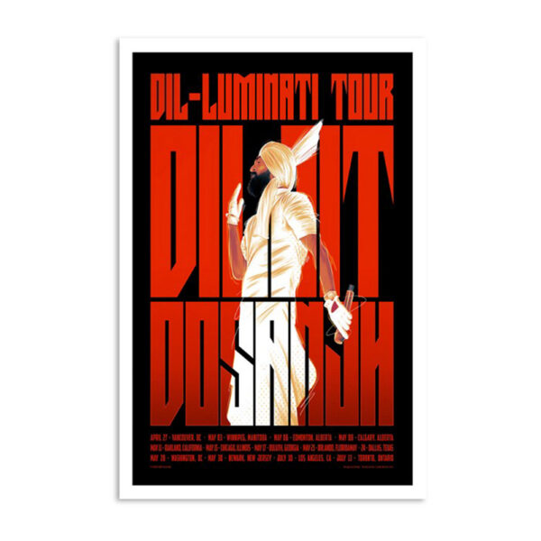 Diljit Dosanjh North American Tour 2024 Poster