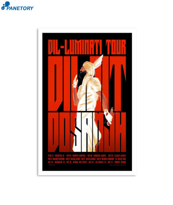 Diljit Dosanjh North American Tour 2024 Poster