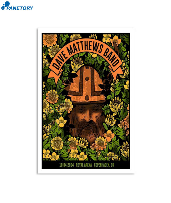 Dave Matthews Band Copenhagen Royal Arena 04-10-2024 Poster