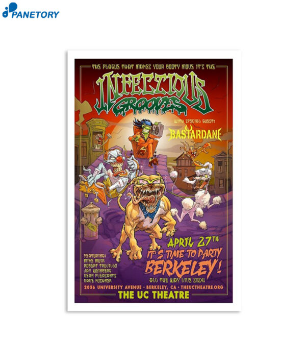 Infectious Grooves Tour Berkeley 2024 Poster