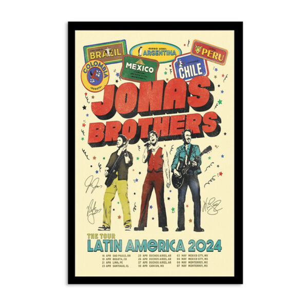 Jonas Brothers Latin America The Tour 2024 Poster