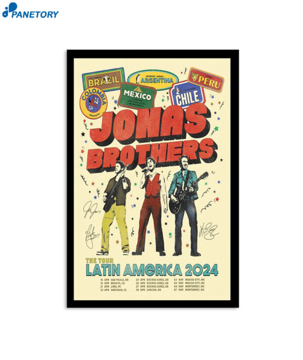 Jonas Brothers Latin America The Tour 2024 Poster