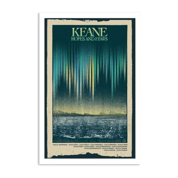 Keane Hopes And Fears Anniversary 2024 Tour Poster