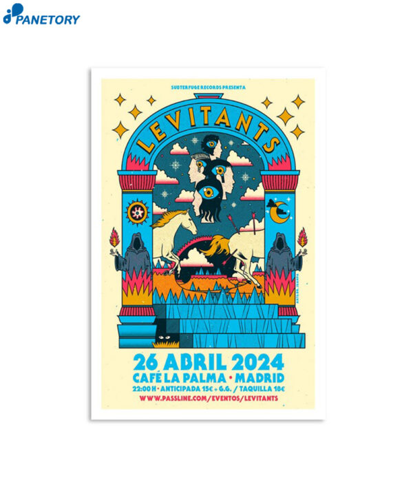 Levitants Cafe La Palma Madrid Aprruar 4 2024 Poster