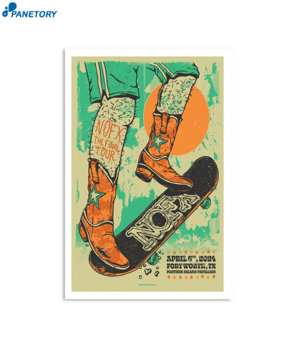 Nofx April 6 2024 Panther Island Pavilion Fort Worth Tx Poster