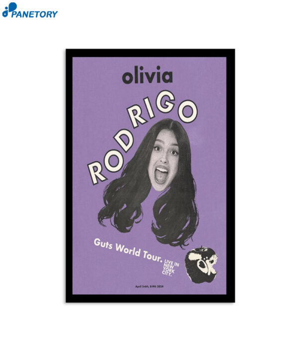 Olivia Rodrigo Guts World Tour Live In New York City 2024 Poster