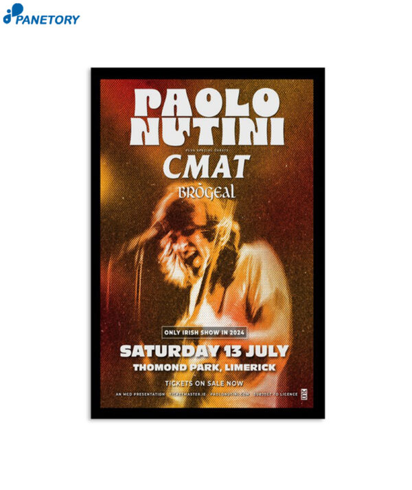 Paolo Nutini 13 July Thomond Park Limerick Poster