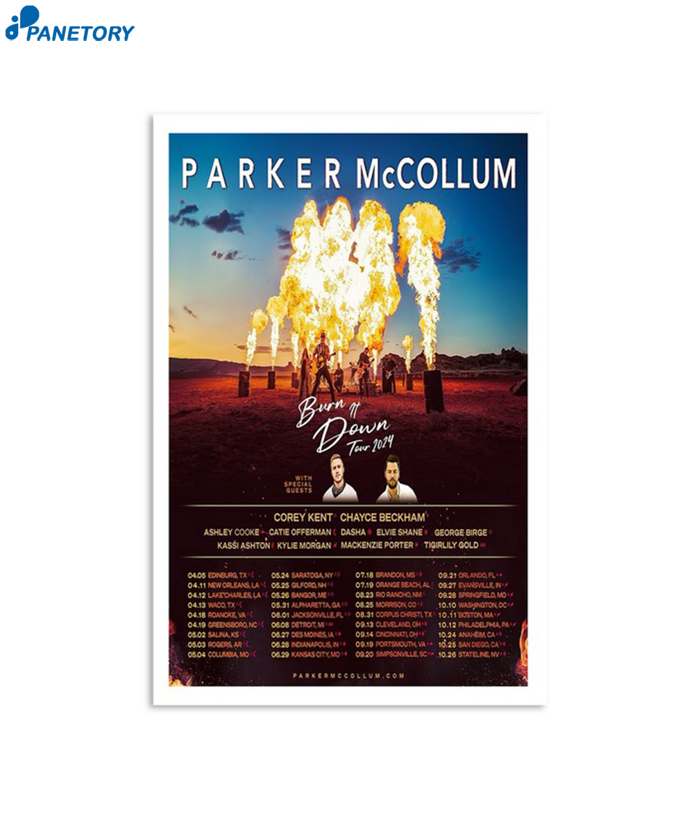 Parker Mccollum Burn It Down Tour 2024 Poster 2024