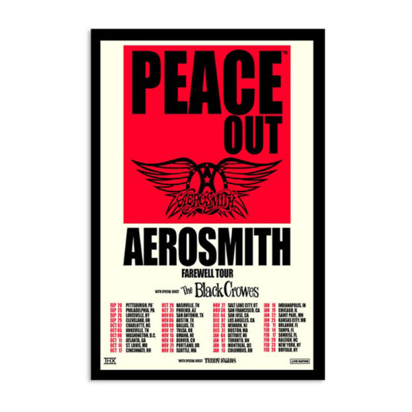 Peace Out Aerosmith 2024 Farewell Tour Poster