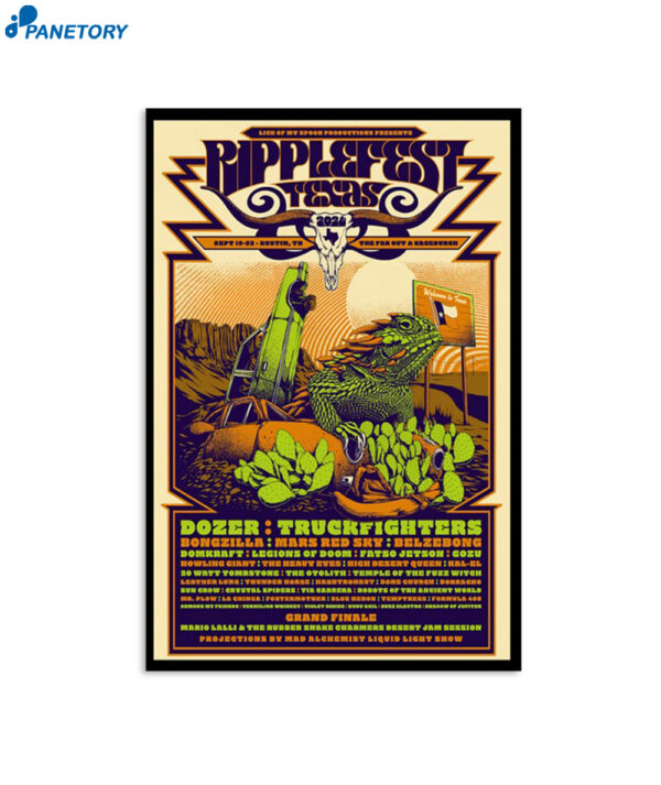 Poster Ripplefest Texas Sept 19-22 2024 Austin Tx The Far Out Sagebursh Poster