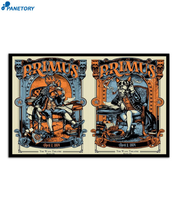 Primus Band April 2-3 2024 The Wang Theatre Boston Ma Poster
