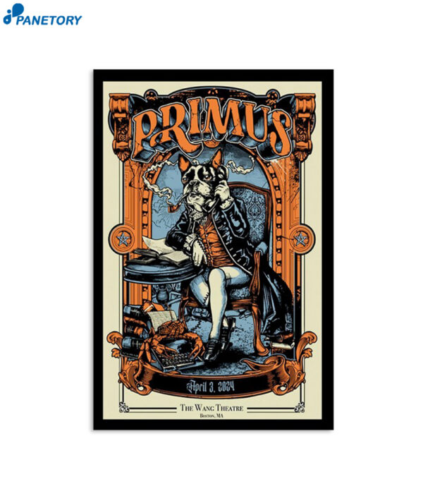 Primus Band Boston Ma April 3 2024 The Wang Theatre Poster