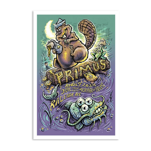 Primus Coastal Credit Union Music Park At Walnut Creek Raleigh NC Apr 7th Poster
