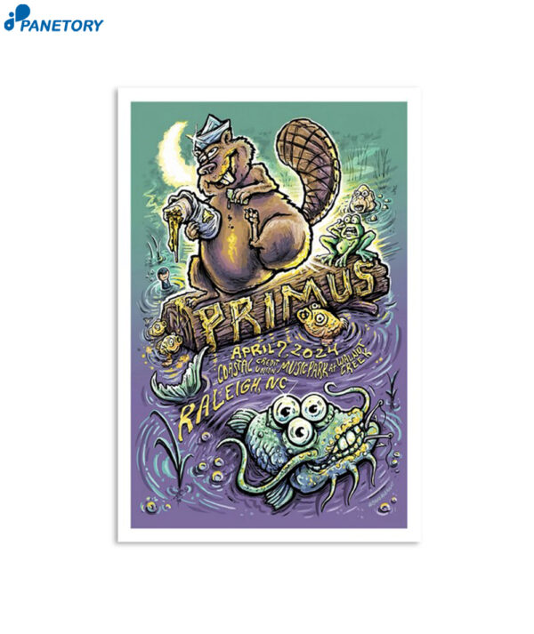 Primus Coastal Credit Union Music Park At Walnut Creek Raleigh NC Apr 7th Poster