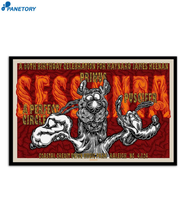 Sessanta April 7 2024 Coastal Credit Union Music Park Raleigh NC Poster