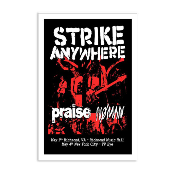 Strike Anywhere Richmond Music Hall Richmond Va May 3rd 2024 Poster