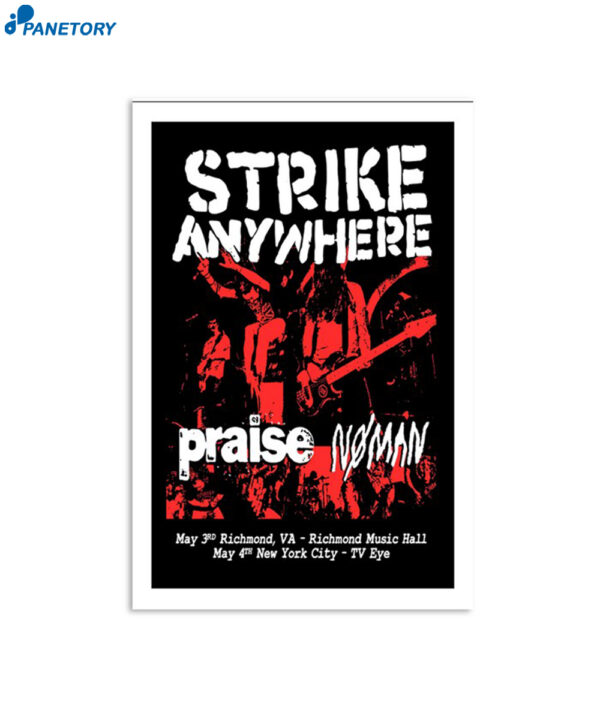 Strike Anywhere Richmond Music Hall Richmond Va May 3Rd 2024 Poster