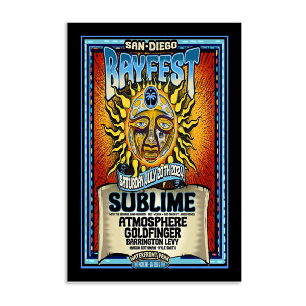 Sublime Jul 20th 2024 Waterfront Park San Diego Ca Poster