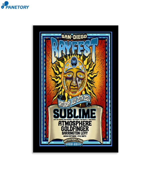 Sublime Jul 20Th 2024 Waterfront Park San Diego Ca Poster