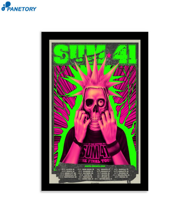 Sum 41 North America Tour 2024 Poster