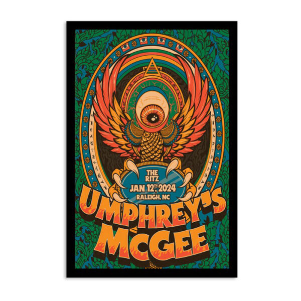 Umphrey's Mcgee Tour Ritz In Raleigh Jan 2024 Poster