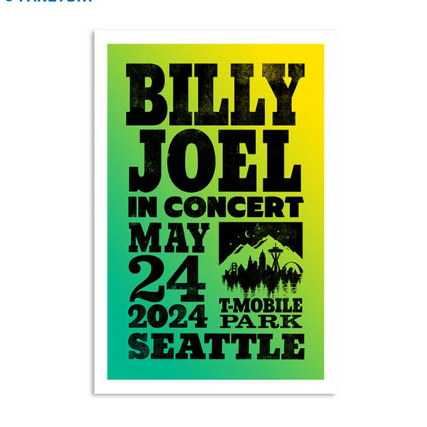 Billy Joel May 24th 2024 Seattle Wa Poster