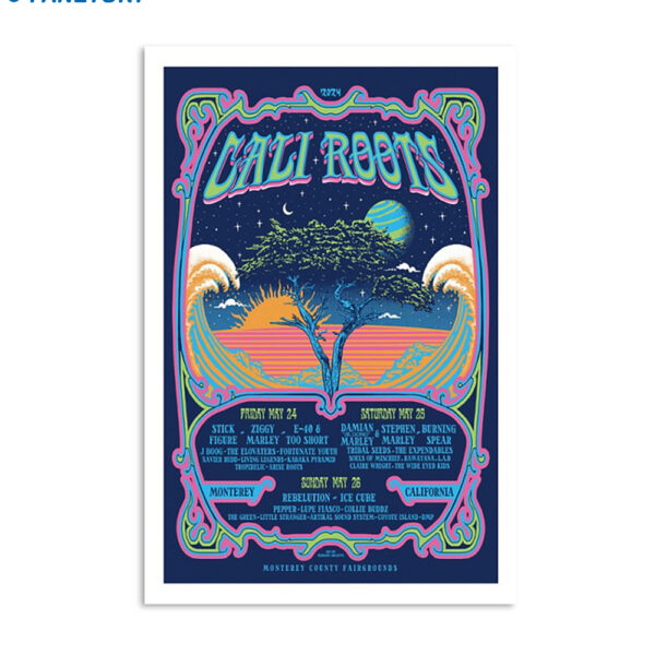 California Roots Monterey County Fairgrounds Monterey Ca May 24th 26th 2024 Poster