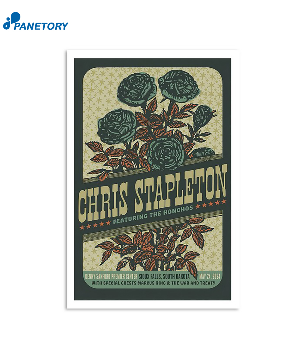 Chris Stapleton Tour 2024 Sioux Falls Sd Poster 2 Chris Stapleton Tour 2024 Sioux Falls Sd Poster