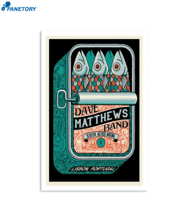 Dave Matthews Band Lisbon Poster Meo Arena May 5 2024 Poster