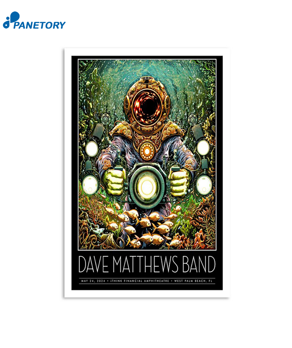 Dave Matthews Band Ithink Financial Amphitheatre West Palm Beach FL May 24 2024 Poster 2 Dave Matthews Band Ithink Financial Amphitheatre West Palm Beach Fl May 24 2024 Poster
