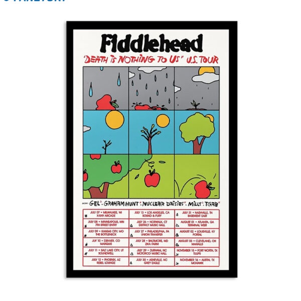Fiddlehead Death Is Nothing To Us Tour 2024 Poster